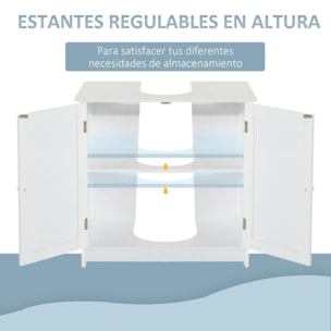 Mueble Armario para Debajo del Lavabo con 2 Puertas para Cuarto de Baño o WC