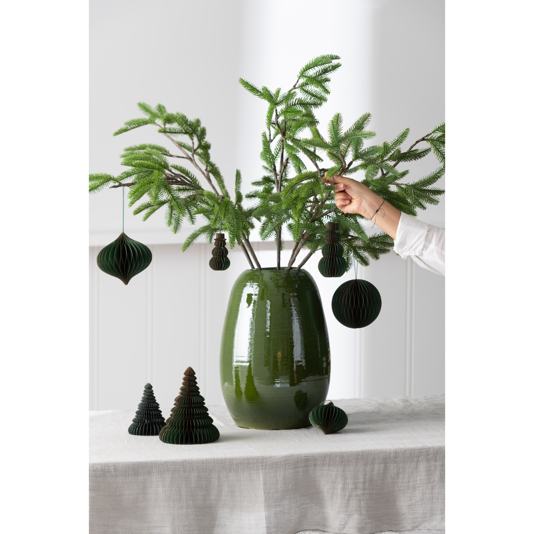 J-Line vase Lola - porcelaine - vert - medium - Ø 29 cm