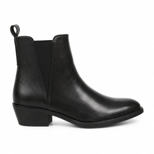 Texano basso in vera pelle - tacco 5 cm