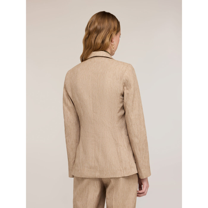 Motivi - Blazer de un botón mezcla de lino - Beige