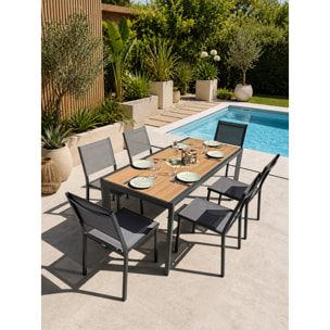 TONGA - Ensemble repas de jardin 6 places en alu