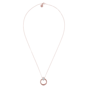 Collana Lunga Multicerchio pavé con Cubic Zirconia Placcato Oro Rosa 18kt