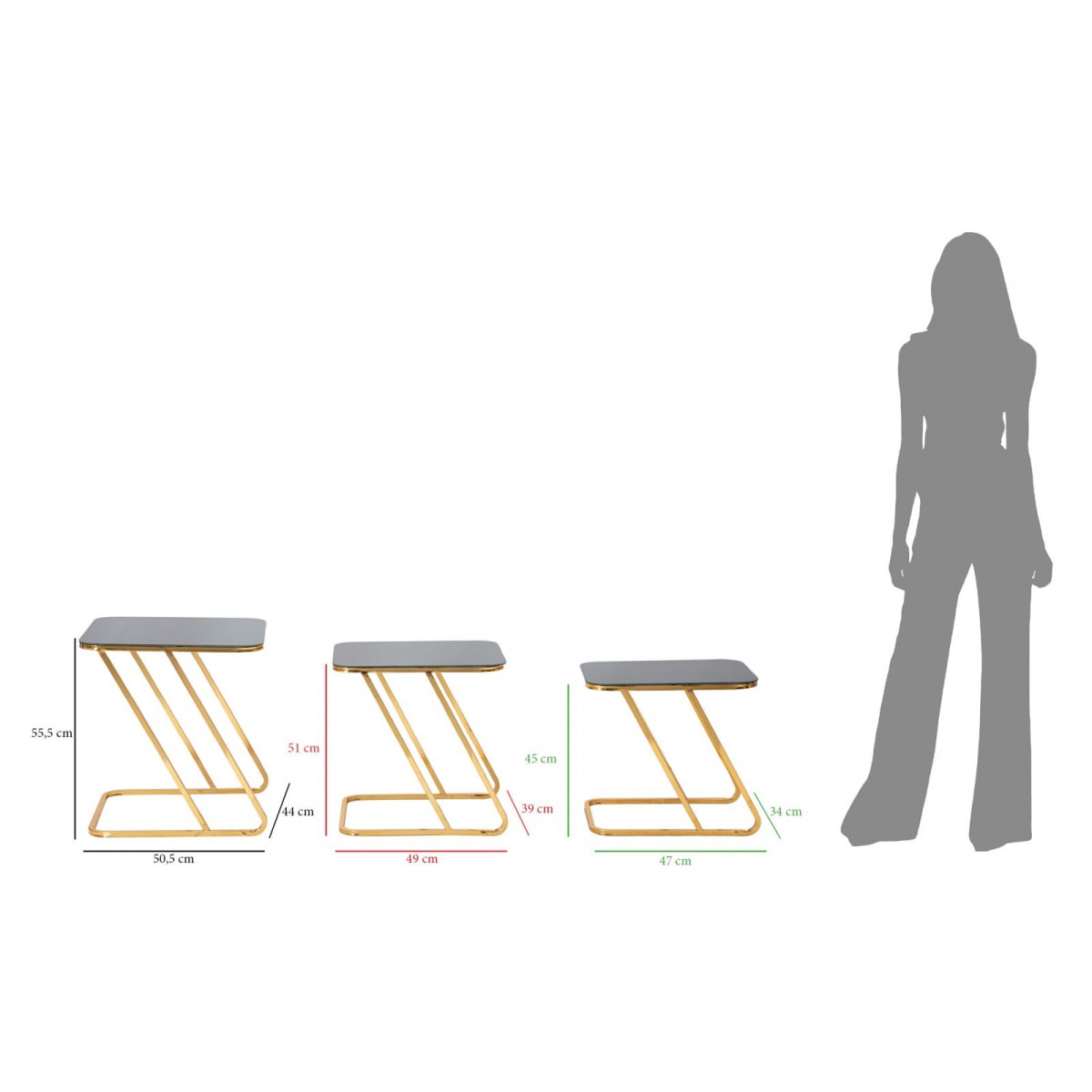 TAVOLINETTI SIMPLE SET 3PZ CHARME1921 MULTICOLORE