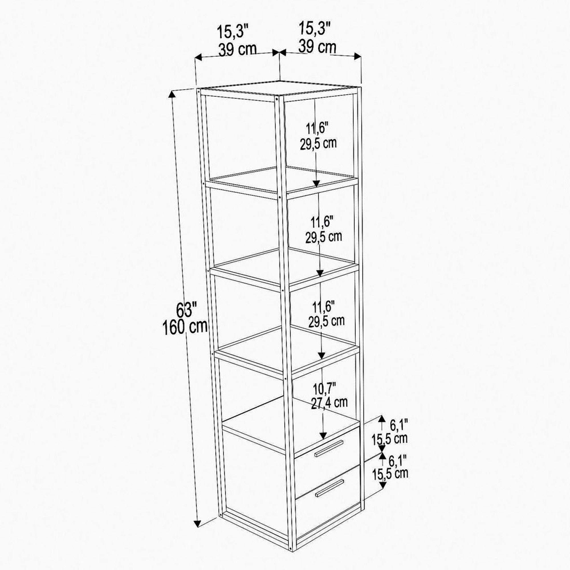 Librería, 100% tablero de aglomerado rechapado en melamina, color oro_x000D_
blanco