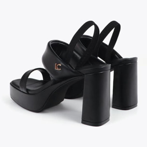 Sandalo con tacco e cinturini tricolore