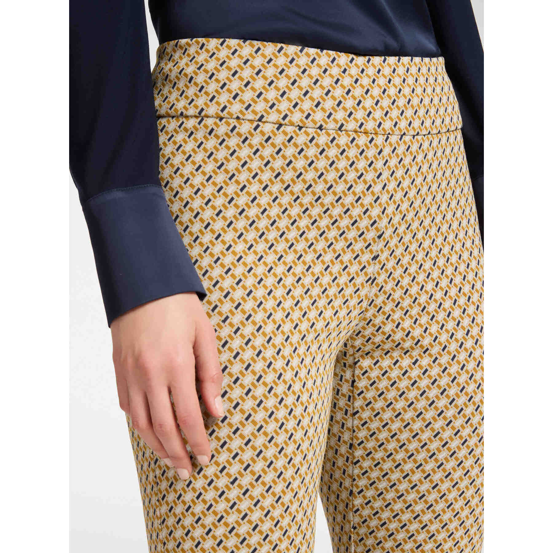 Elena Mirò - Pantalones en jacquard elástico - Beige