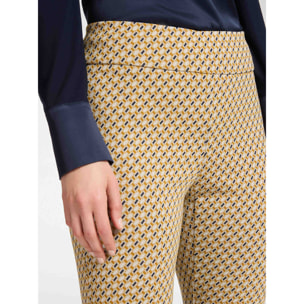 Elena Mirò - Pantalones en jacquard elástico - Beige