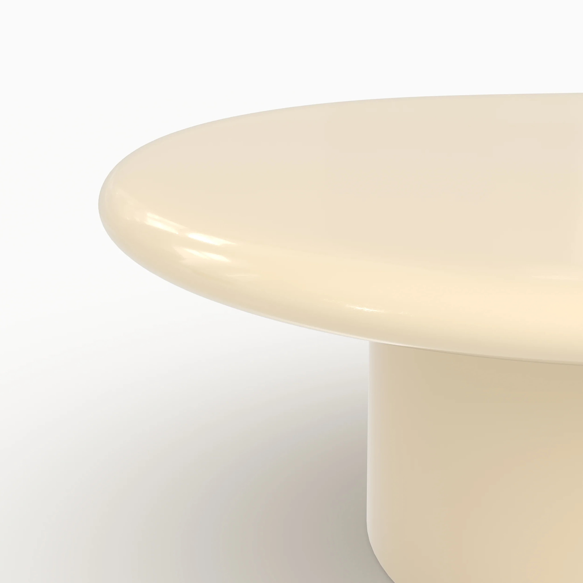 Table basse ovale laquée blanche en MDF, 120 cm - Sia