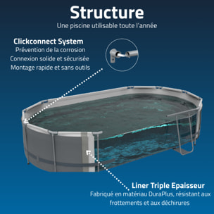 Bestway Piscine hors sol - Ovale - Steel Pro Max - 305 x 200 x 84 cm