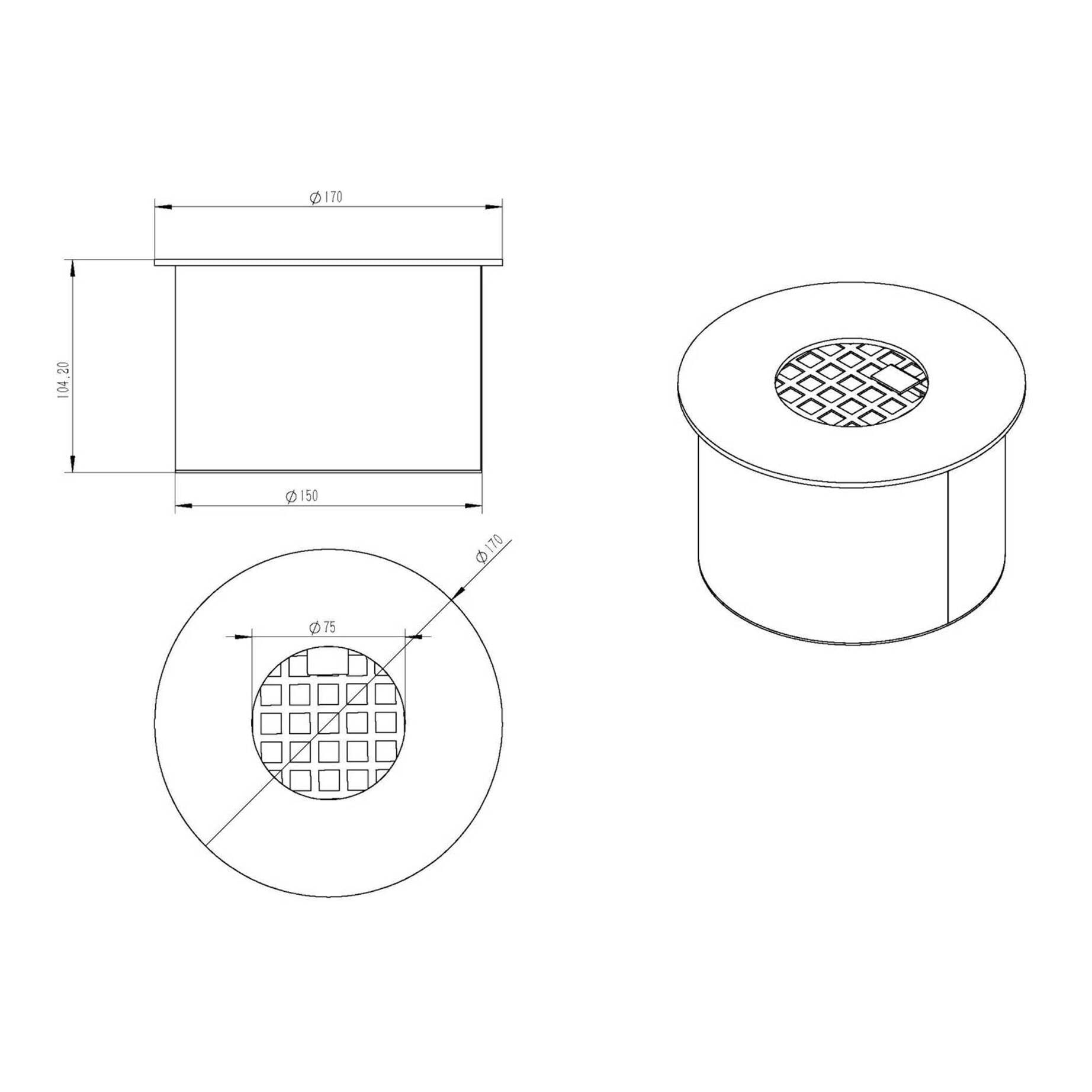 Bruciatore a bioetanolo per camino 1,5 L, in acciaio inox Ø17 cm