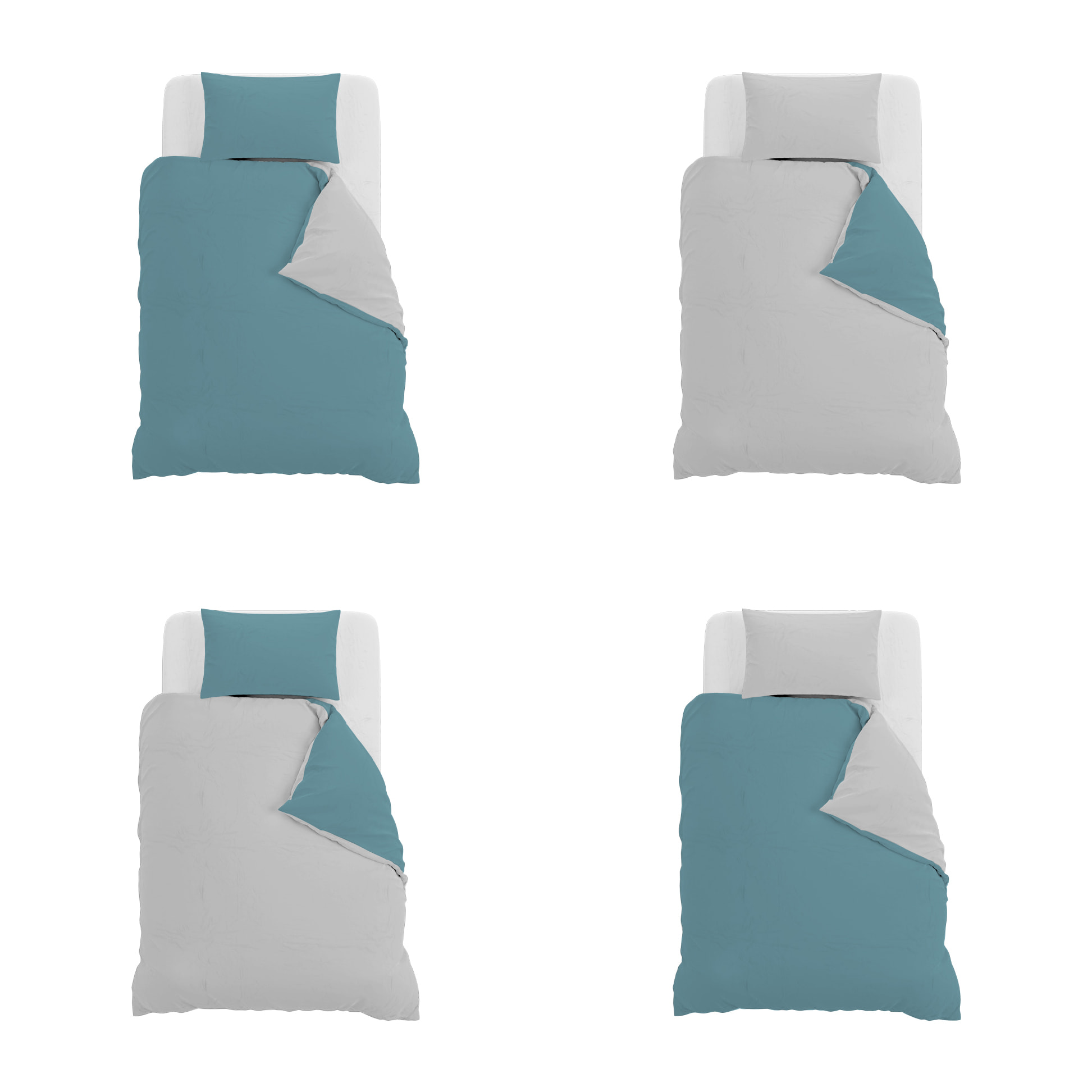 PARURE COPRIPIUMINO NATURAL COLOR PIAZZA E MEZZA - 100% COTONE MADE IN ITALY