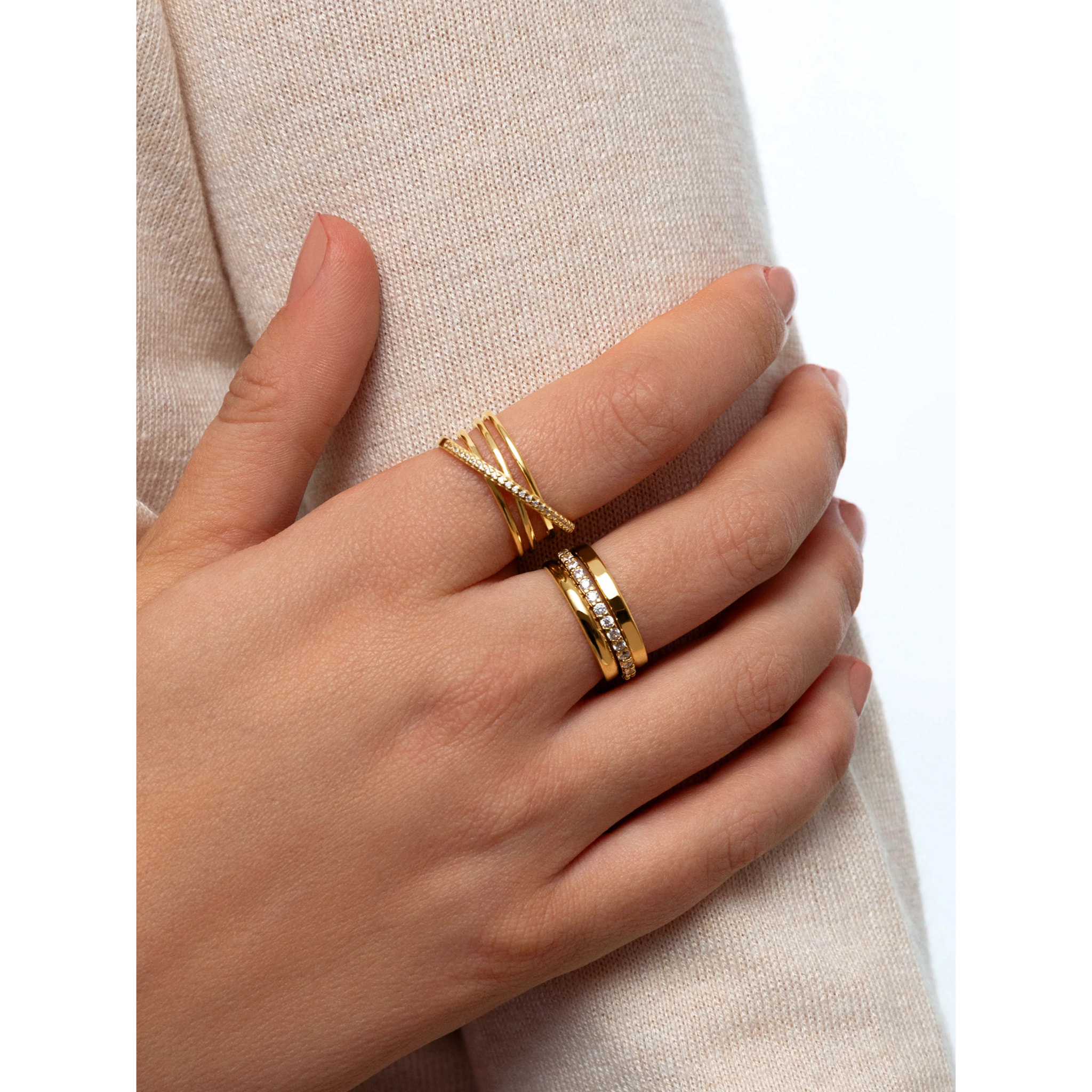 Anelli Commit Argento Placcato Oro