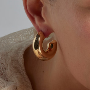 Pendientes de 30mm de diámetro acabado oro 18K