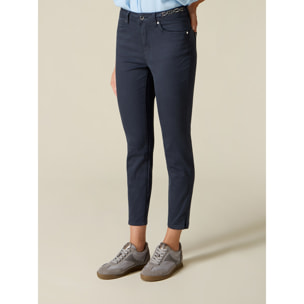 Oltre - Pantaloni skinny con catena metallica - Blu