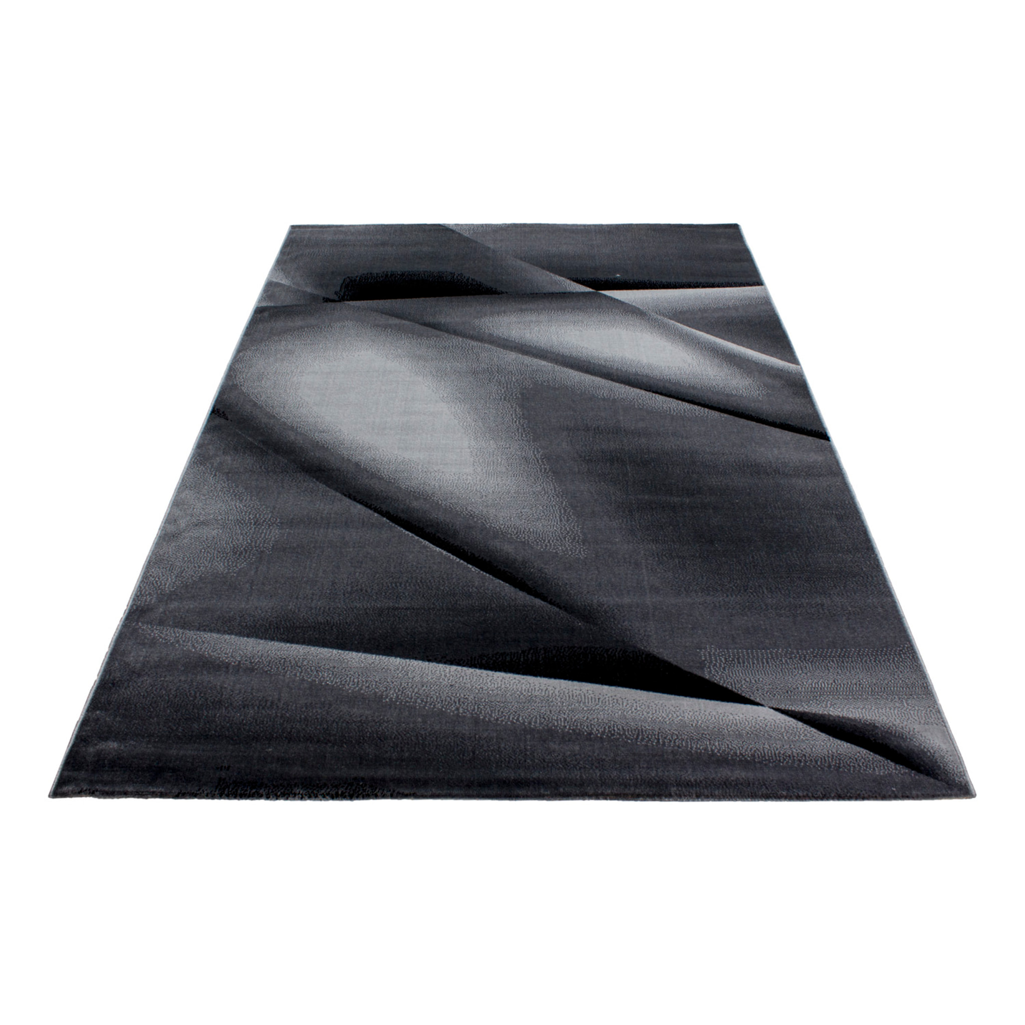 MIAMI - Tapis de salon à motif graphique noir - MIA6590NOI