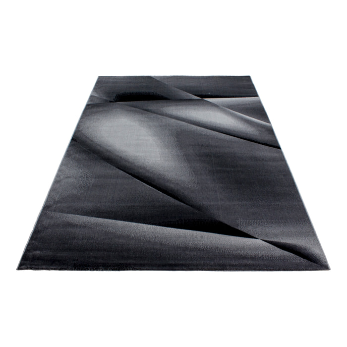 MIAMI - Tapis de salon à motif graphique noir - MIA6590NOI
