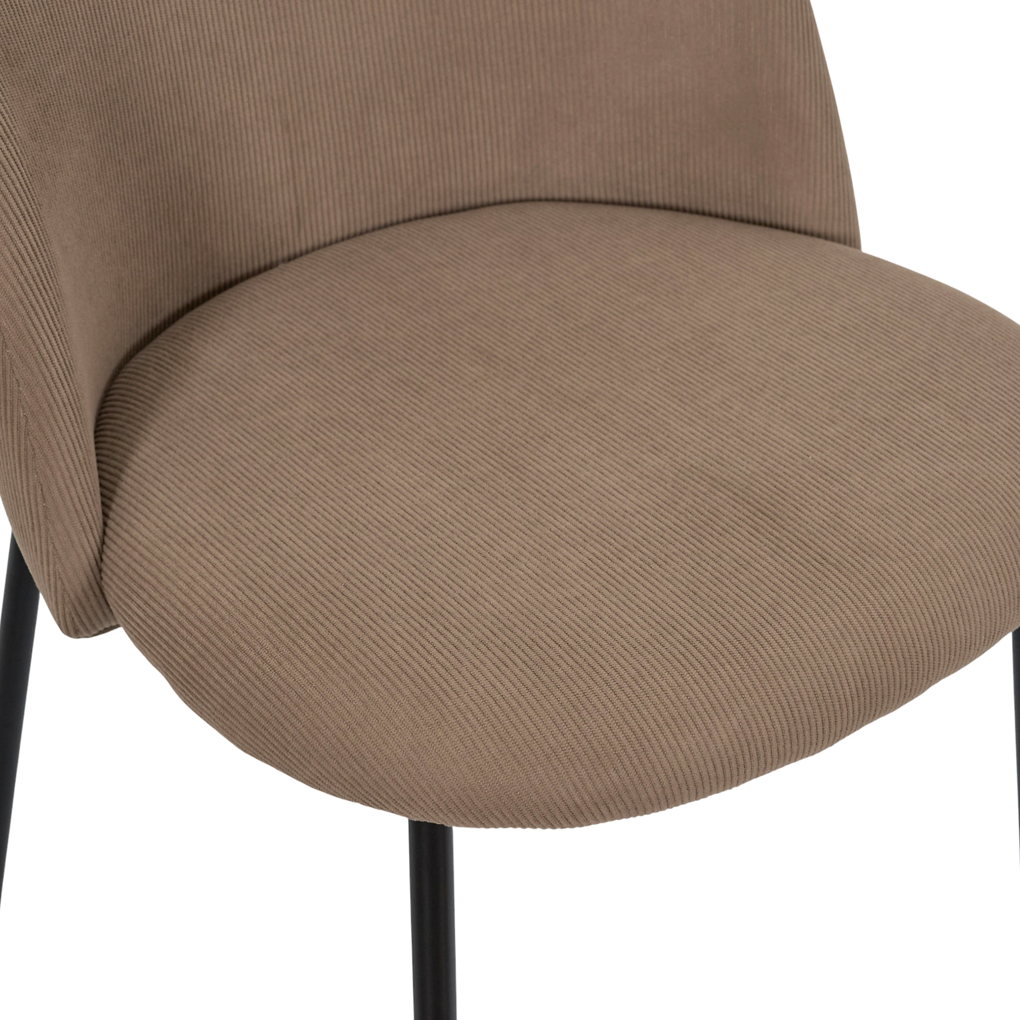 Lot de 4 Chaises - HOME DECO FACTORY - Jules - Côtelées - Taupe