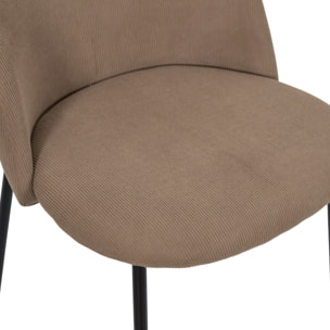 Lot de 4 Chaises - HOME DECO FACTORY - Jules - Côtelées - Taupe
