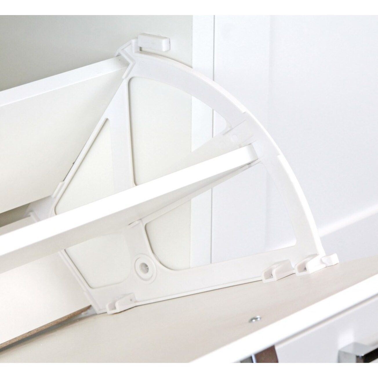 Scarpiera 4 ante in legno bianco 105x82x42 cm