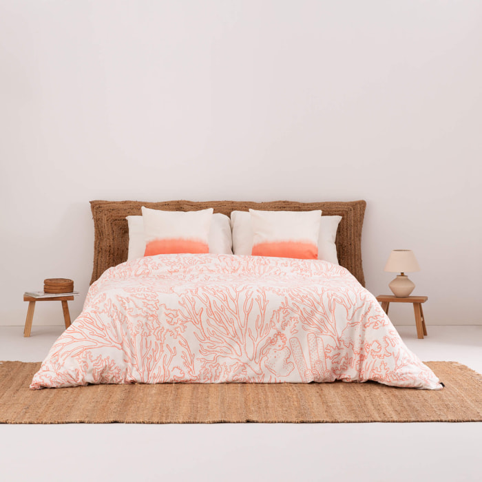 Housse de couette en 100% coton 157 fils Begur Corail