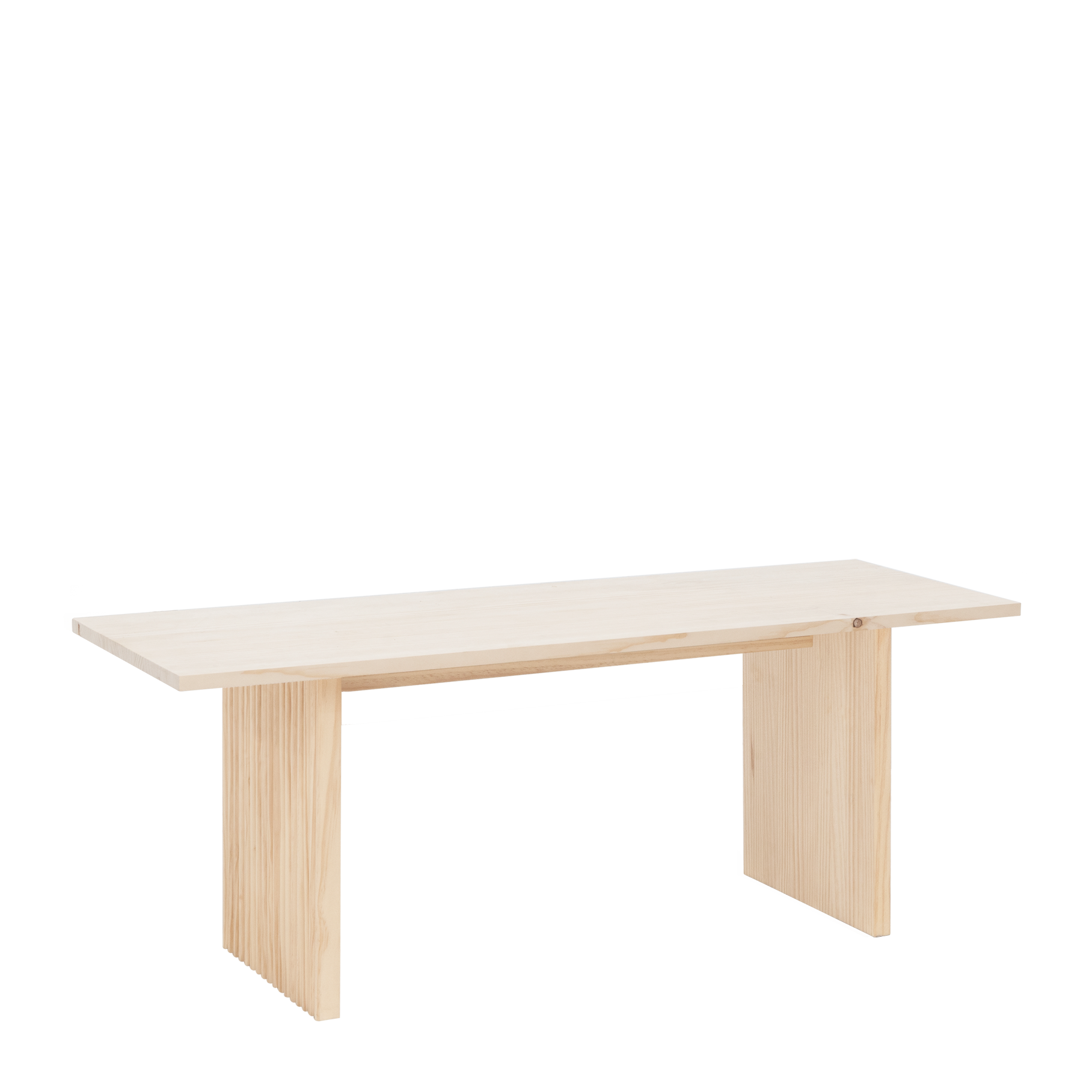 Mesa de centro de madera maciza en tono natural de 120cm Alto: 45 Largo: 120 Ancho: 55