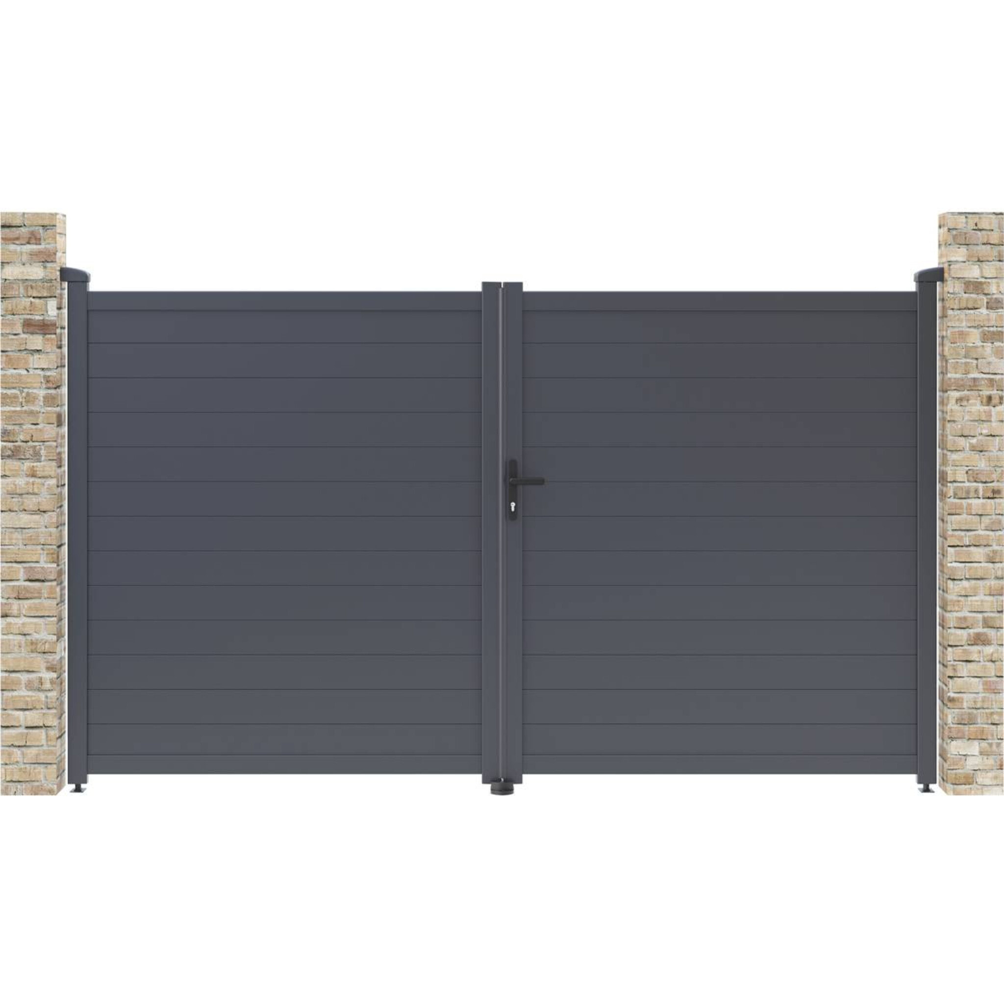 Portail aluminium "Marc" - 299.5 x 180.9 cm - Gris