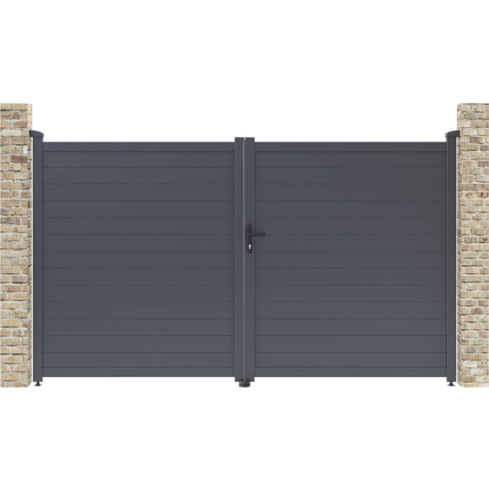 Portail aluminium "Marc" - 299.5 x 180.9 cm - Gris