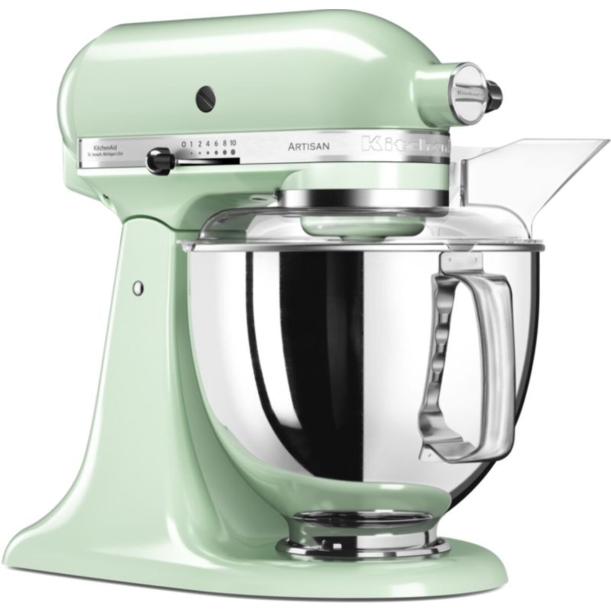Robot pâtissier KITCHENAID 5KSM175PSEPT Macaron Pistache, 4,8 L, bol avec poignée + bol 3 L, batteur souple et couvercle
