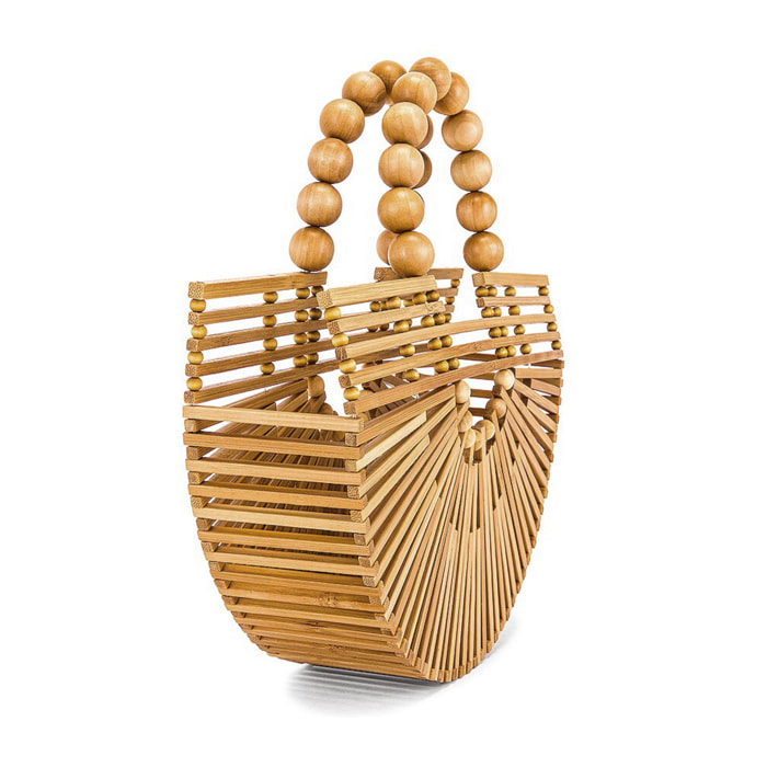 Zoldo bolso de mano en madera de bambú.