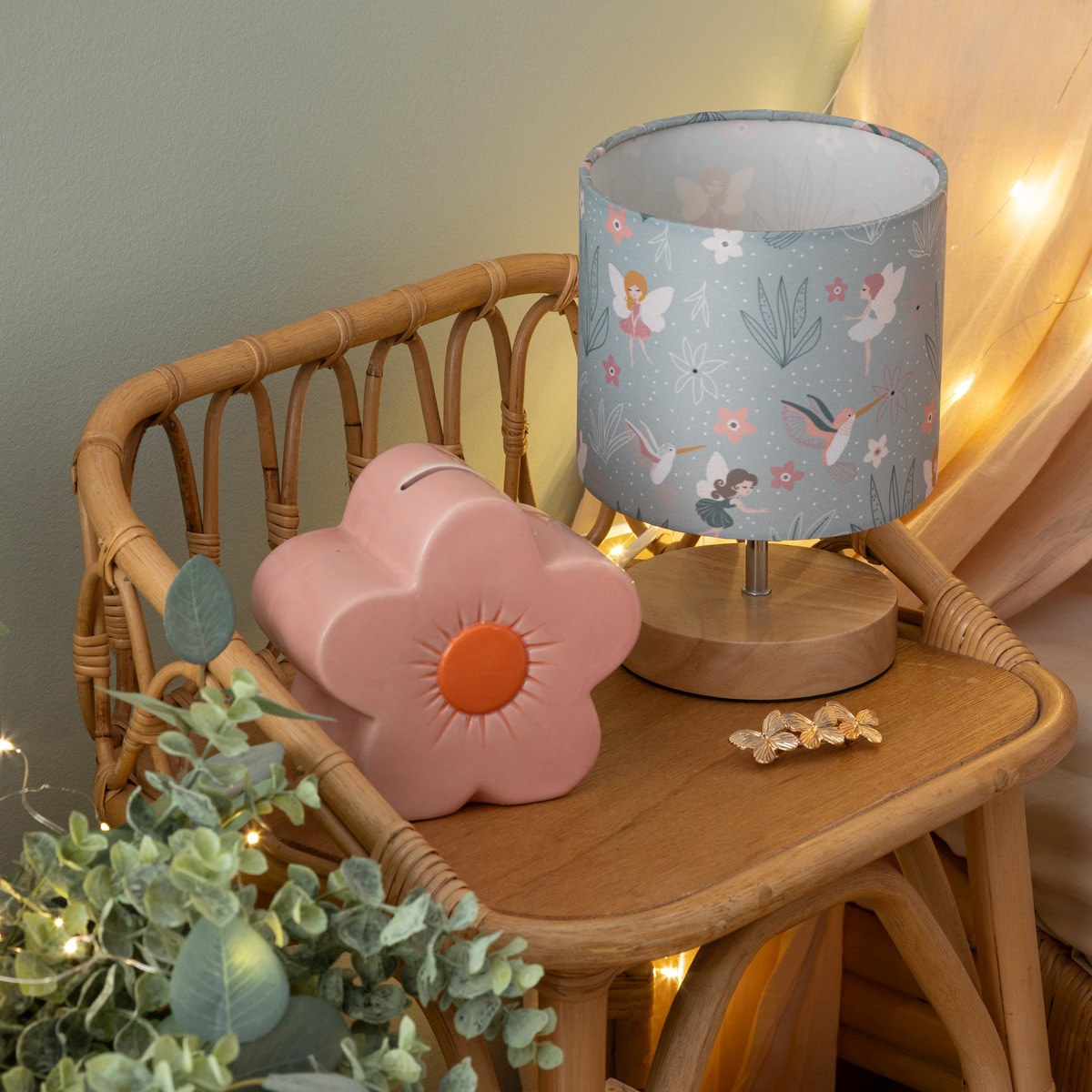 Tirelire fleur 13x 7,5x13cm céramique rose