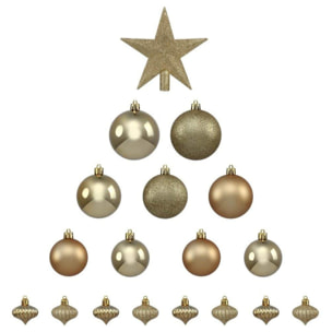 Kit de bolas de navidad 18 piezas oro