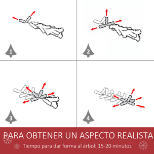 HOMCOM árbol de Navidad Artificial 120 cm con 266 Ramas 27 Piñas y 27 Bayas Hojas de PVC PE Base Plegable y Soporte Metálico Decoración Navideña para Interiores Verde