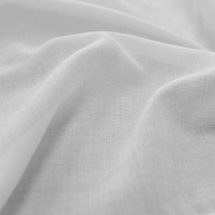 Voilage ignifugé M1 galon fronceur  - Effet lin - Blanc