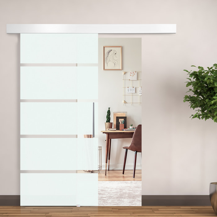 Puerta Corrediza de Vidrio Puerta Corredera Deslizante de Cristal Seguridad 90x205 cm