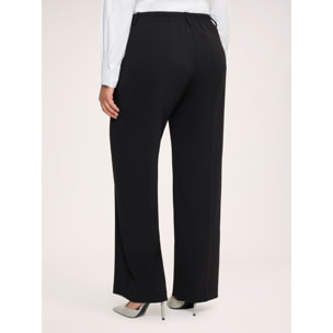Fiorella Rubino - Pantaloni Wide Leg in tessuto stretch - Nero