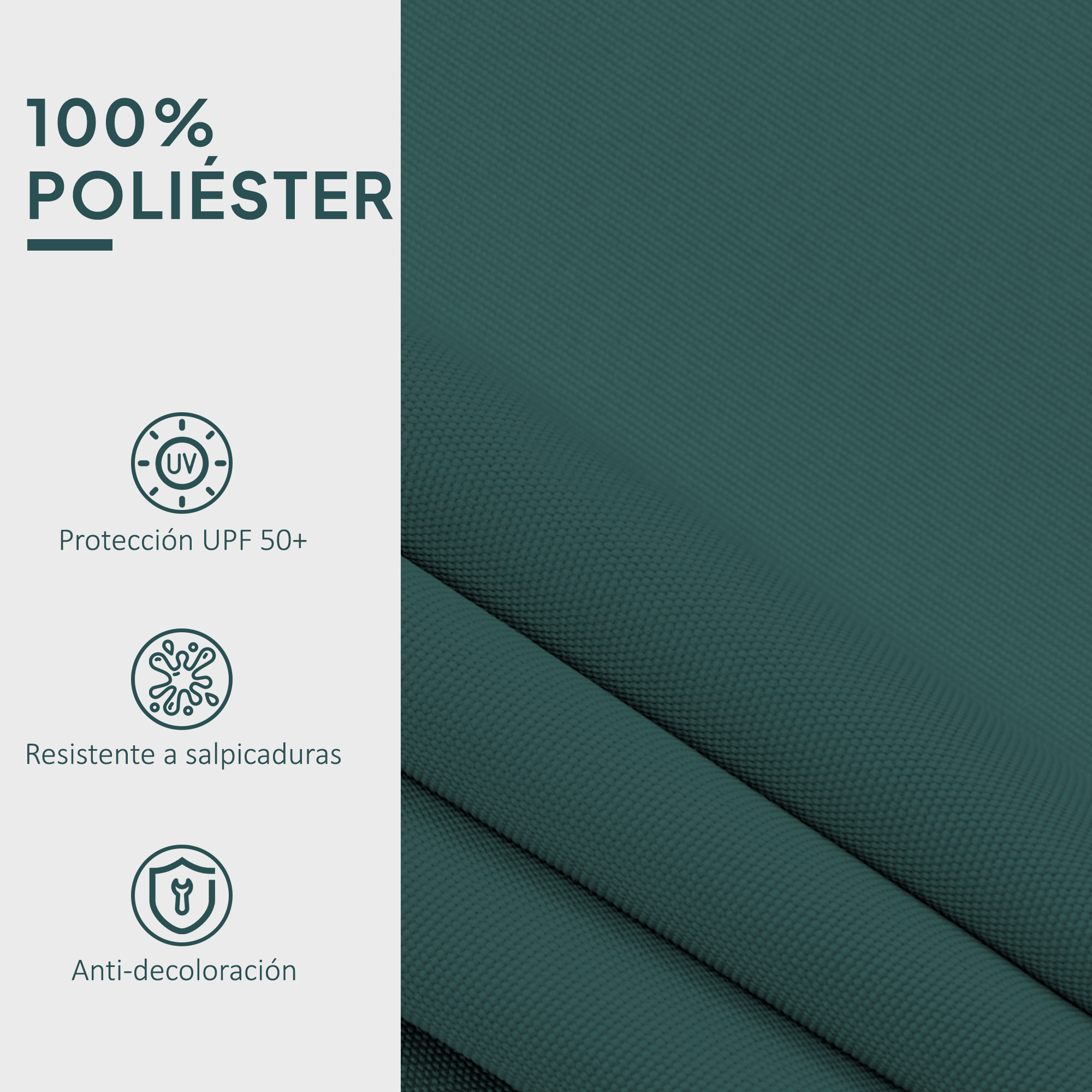 Techo de Repuesto para Toldo 282x250 cm, Lona para Toldo con Protección UV 50+, Impermeable, Tela de Repuesto para Patio, Terraza, Jardín, Balcón, Verde