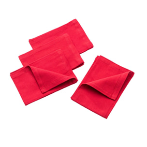 Set 4pzs servilleta 40x40cm 100% algodon 190gsm rojos benetton