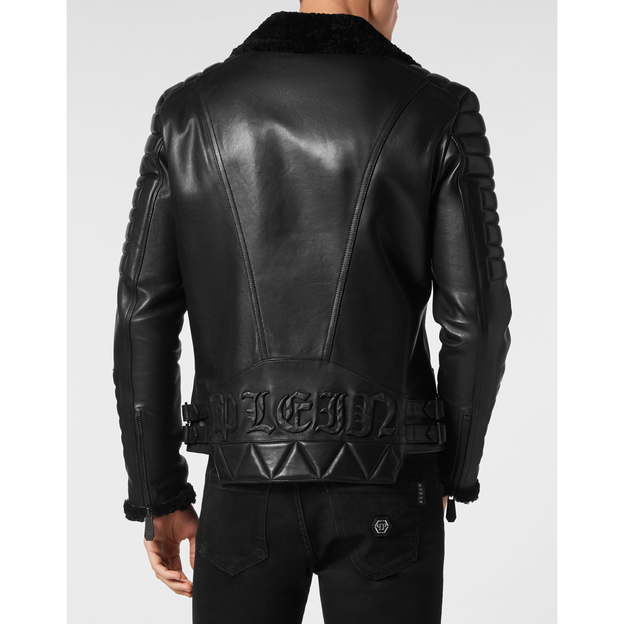 PHILIPP PLEIN Biker de cuero GOTHIC PLEIN