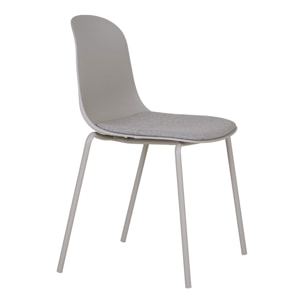 Set 2 sedie da pranzo Madalena in Grigio Chiaro con Gambe Grigie