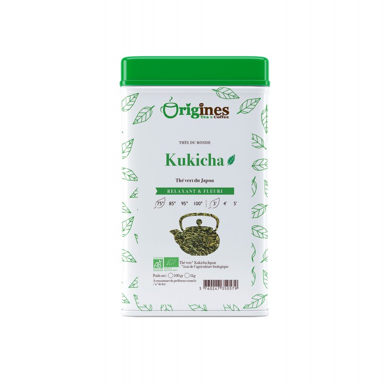 Kukicha - Thé vert Bio du Japon - Boîte Métal 100g