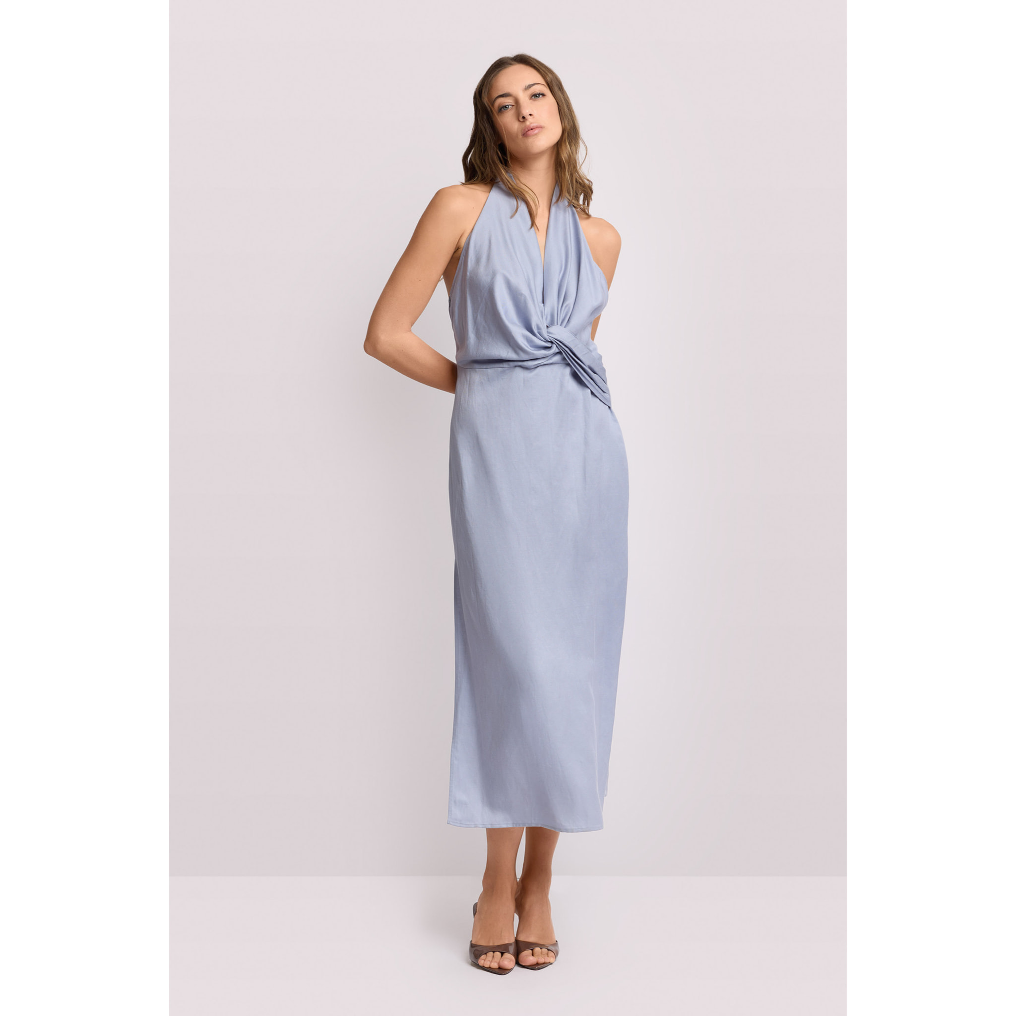 Kocca - Abito con scollo all'americana Donna, Tinta unita, Scollo a V