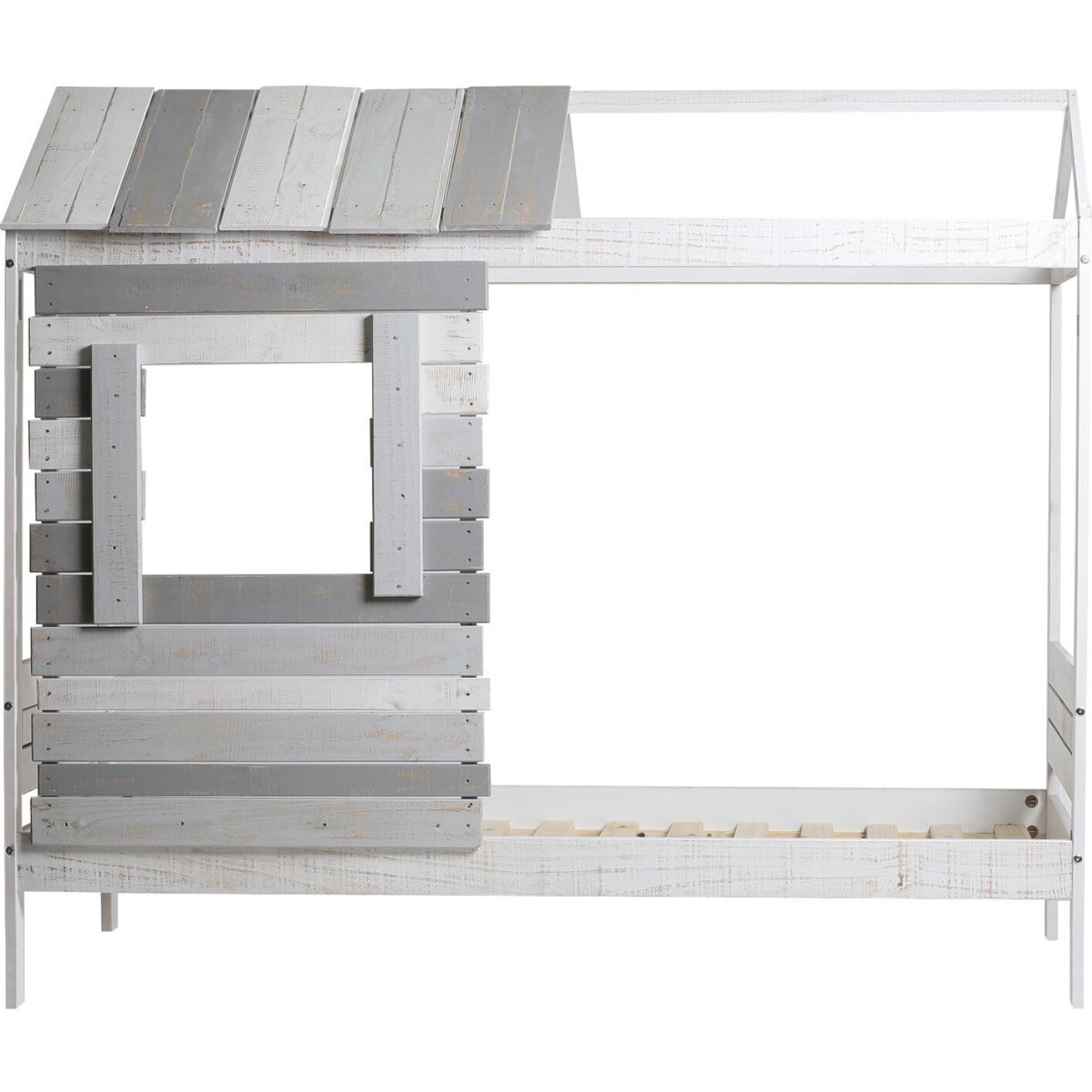 Lit cabane enfant rustique en bois - SUE