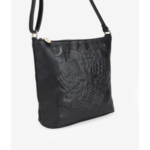 Bolso bandolera negro acolchado