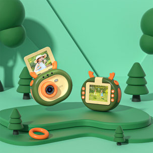 Foto digitale da 40mpx e videocamera FHD per bambini. Schermo pieghevole da 2 pollici. Include treppiede con funzione di presa.