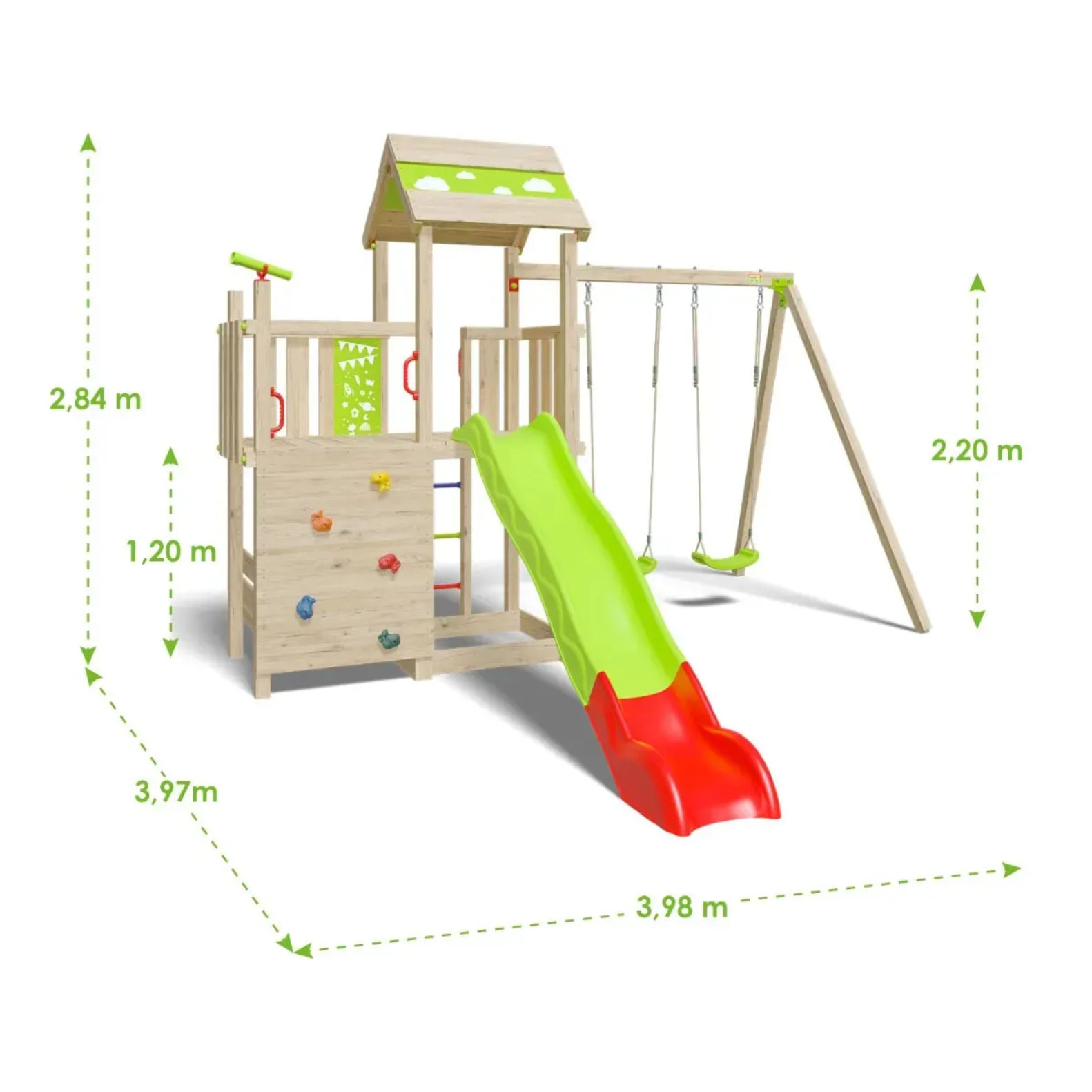 Aire de jeux bois 2,20 m UTOPIA XPRESSION - 10 enfants