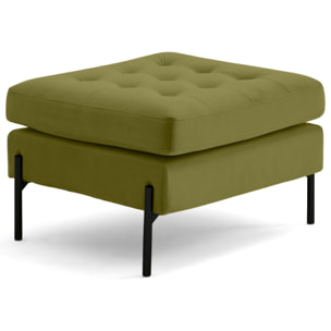 Isaure - pouf en velours - Vert Olive