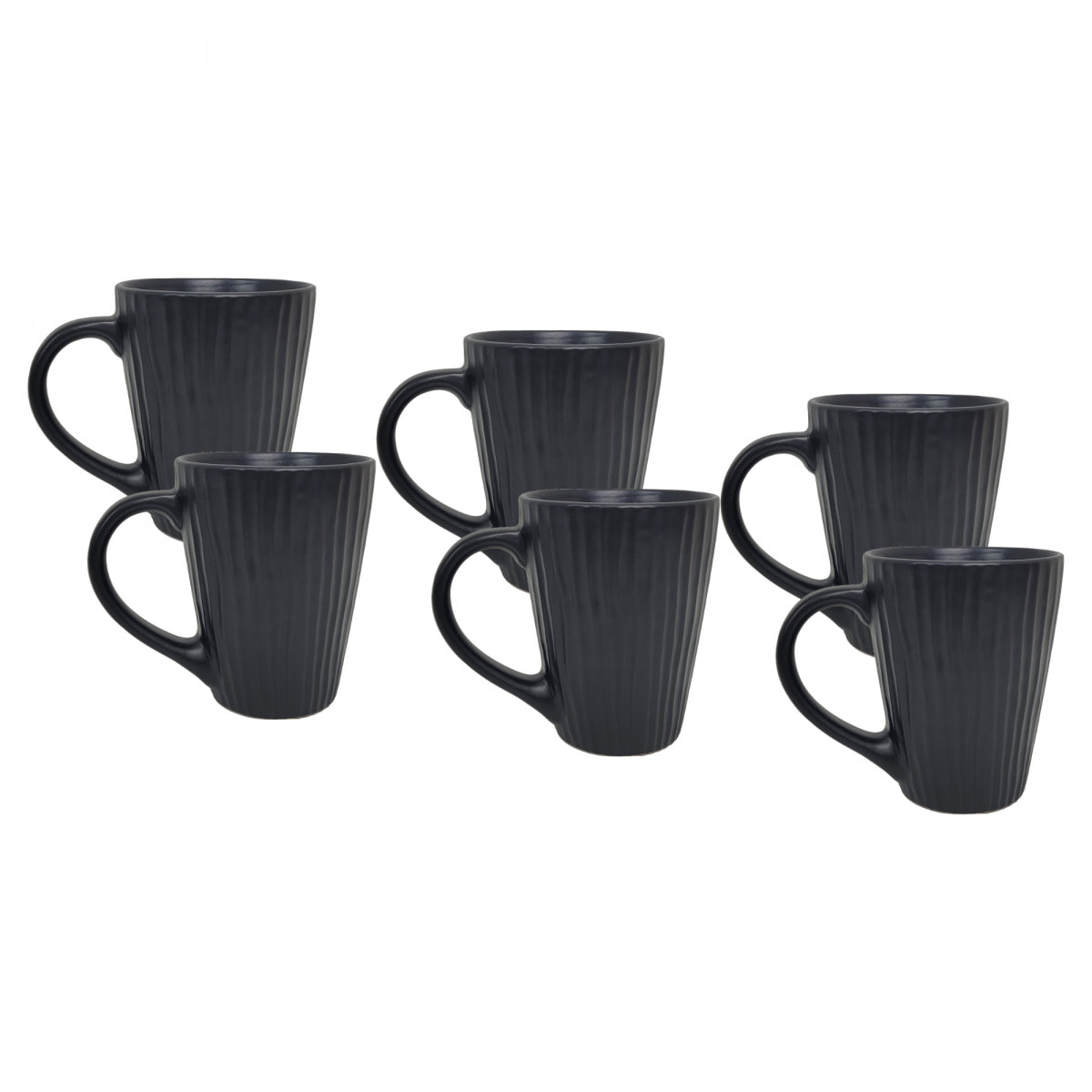 Lot de 6 mugs noirs, SUGAR