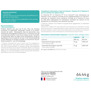 ISN - Osteobiol- Complément alimentaire riche en calcium, vitamines D3 et K2 d'origine naturelle - Maintien de la densité osseuse - Sans allergène - Cure de 30 jours