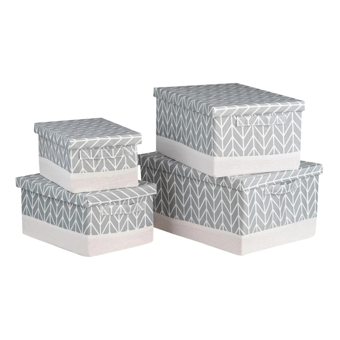 Set 4 Cajas 40x30x20/36x26x18/32x22x16/28x19x14 Cm