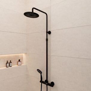 Colonne de douche Mécanique finition Noire Mate - 133x28x52 cm - MOLLY BLACK